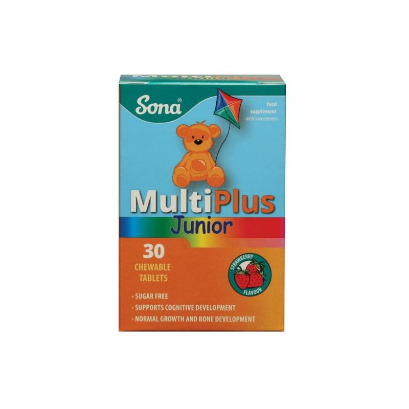 Sona Multiplus Junior Chewable Tablets – Strawberry Multivitamin For Kids