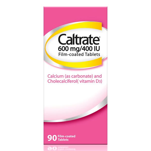 Caltrate 600mg Tablets 90pk | Calcium & Vitamin D3 for Bone Health & Osteoporosis