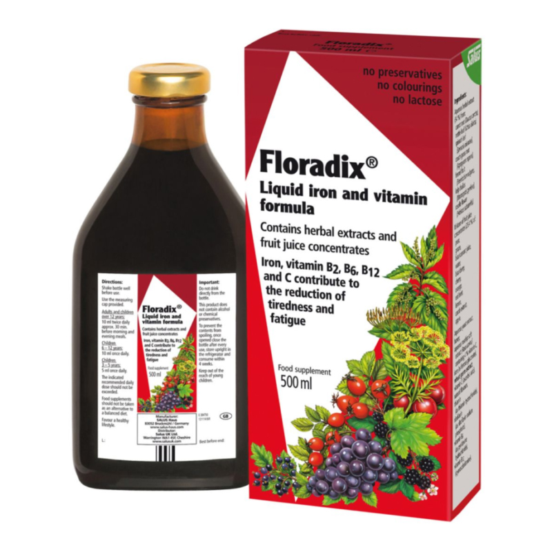 Floradix Liquid Iron & Vitamin Formula 500ml | Boost Energy & Reduce Tiredness