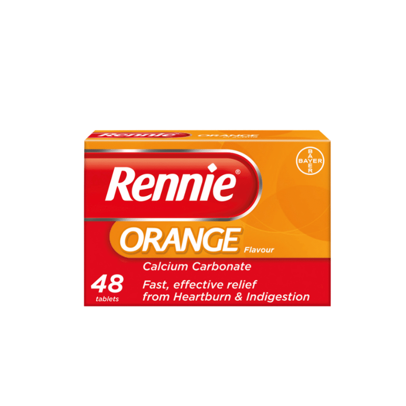 Rennie Orange 500mg Chewable Tablets 48Pk – Fast Heartburn & Indigestion Relief