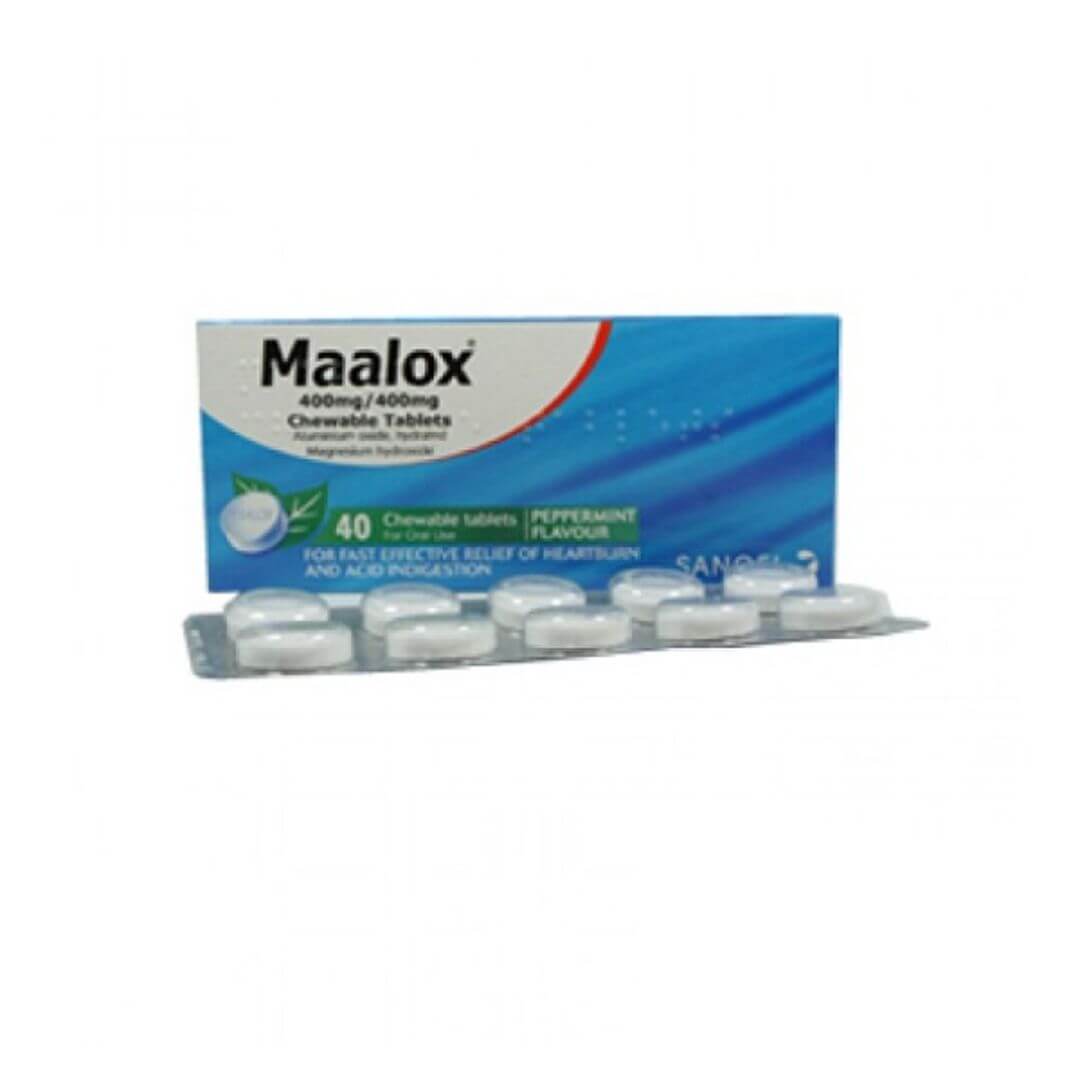 Maalox 400mg/400mg Chewable Tablets 40Pk