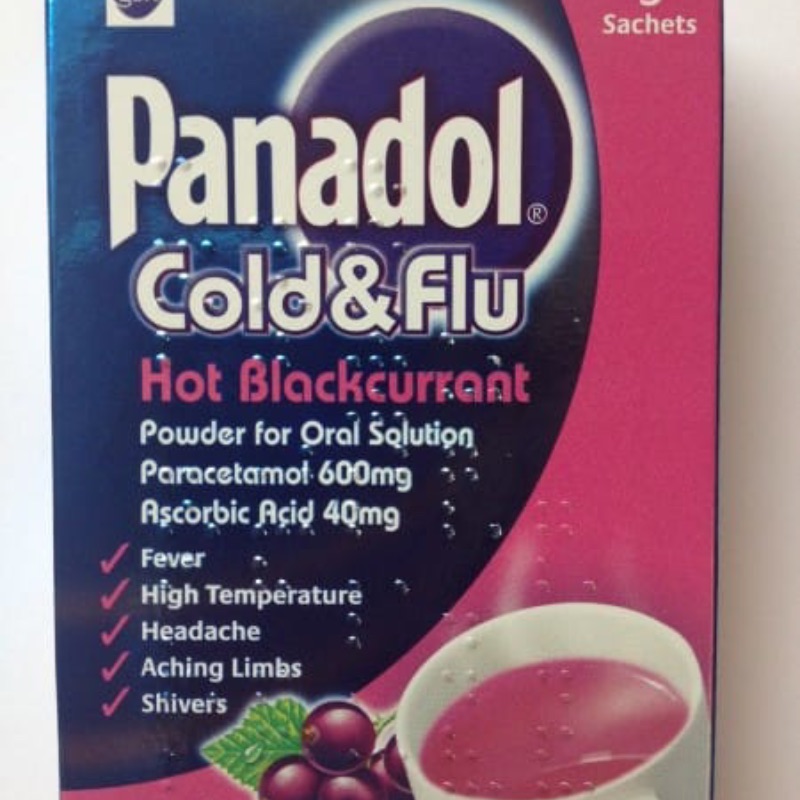 Panadol Cold & Flu Hot Blackcurrant - 5 Sachets | Pain & Fever Relief