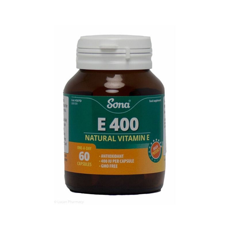 Sona Natural Vitamin E 400 IU - Antioxidant & Immune Support