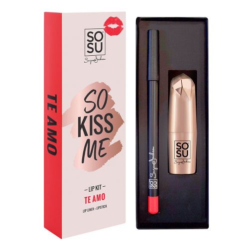 So Kiss Me Lip Kit | Pink Satin Lipstick & Liner