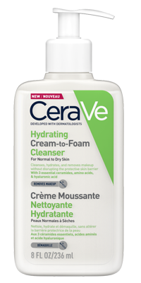 CeraVe Cream-to-Foam Hydrating Cleanser 236ml – Normal To Dry Skin