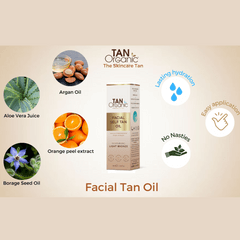 TanOrganic Facial Tan Oil 50ml | Natural, Hydrating Glow with Free Gradual Self Tan - Image 3